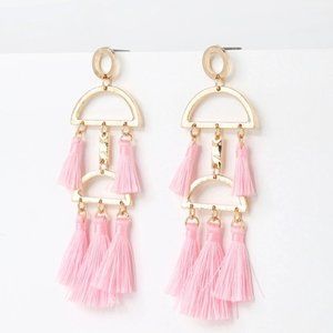 Lulu's pink tassel earrings